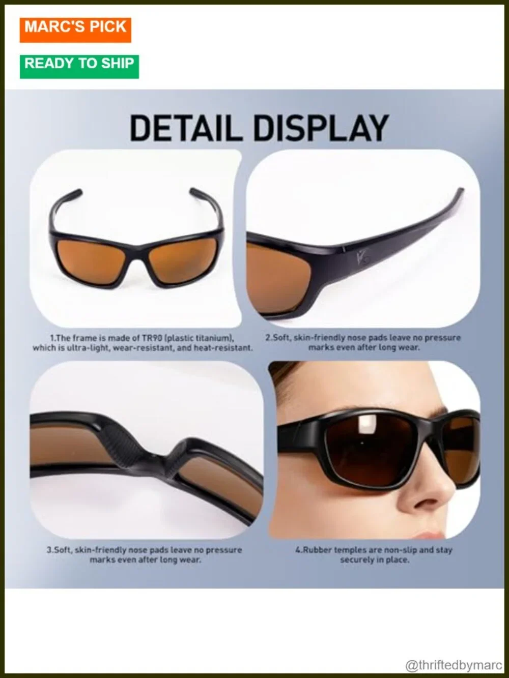 Polarized Glass Lens Sunglasses UV400 Anti-Scratch Unisex Driving Fishing